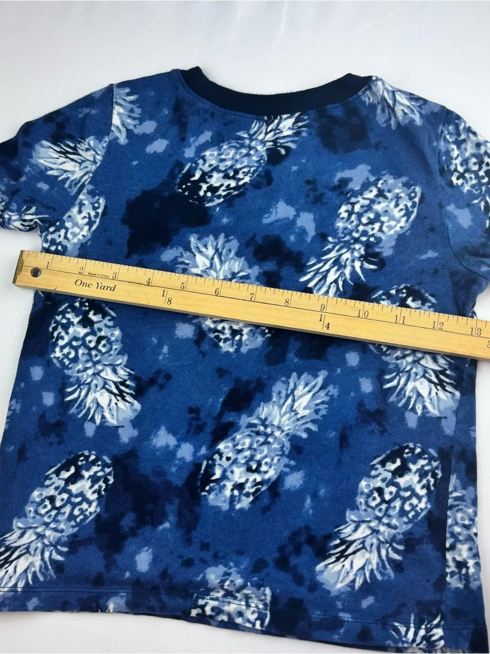 Old Navy Blue Pineapple Print Short Sleeve Tee